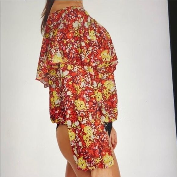 Free People Say It To Me Bodysuit In Red Siena - Picture 4 of 5